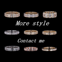 3.0MM Def Vs Lab yetiştirilen elmas düğün Band 10K 14K beyaz altın Eternity Band yüzük yuvarlak parlak kesim Lab Diamonds alyans