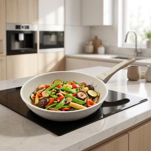 Poêle à frire antiadhésive en aluminium avec poignée en bakélite compatible cuisinière à <span class=keywords><strong>gaz</strong></span>, 20 cm, format compact, nettoyage facile - Product Image 2