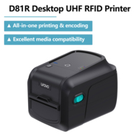 Printer RFID UHF Desktop UROVO D81R Thermal & Thermal Transfer 203/300DPI Encoder Tag RFID untuk Manajemen Inventaris Aset