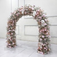 GNW Neue Produkte Romantischer roter Hochzeits hintergrund Feste und nicht leicht abzufallen Künstliche Dekoration Hochzeits blumen wand