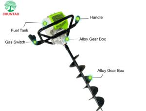 Trivella di terra industriale 52cc motore a Gas 2 tempi Post foro scavatrice albero di trasmissione esagonale fondazione di perforazione - Product Image 6