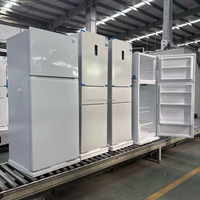 Réfrigérateur à deux portes de grande capacité 193L, réfrigérateur compact vertical combiné argenté à double porte avec congélateur inférieur