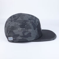 Casquette de camp en nylon et polyester à 5 panneaux avec logo réfléchissant personnalisé pour enfants et hommes Chapeau de camping à séchage rapide pour la pêche sportive en plein air