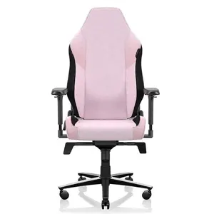 2024 Plush Pink Gaming Chair Big and Tall OEM Breathable Fabric Gaming Chair With FULL-METAL 4D ARMRESTS