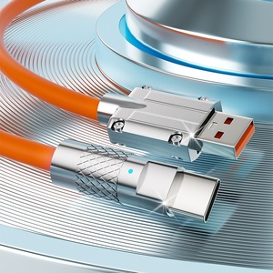 120W Siêu Nhanh Sạc 6A Lỏng Silicone Cáp Dữ Liệu Ánh Sáng Kẽm Hợp Kim Điện Thoại Máy Ảnh Sạc Cáp Nylon Tương Thích Máy Tính - Product Image 4