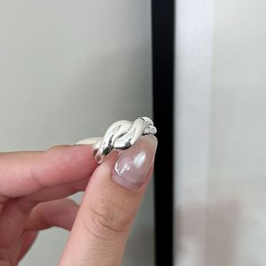 Silver Ruitai Twisted <b>Ring</b> S925 Silver Geometric Design For Women Gift Jewelry - Product Image 4