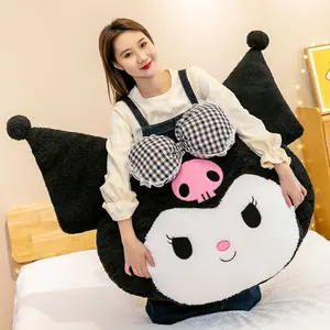 Cuscino da letto in peluche di Sanrios Kuromi Melody da 80cm grazioso peluche di grandi dimensioni morbido peluche giocattolo imbottito cuscino decorativo per divano regalo di compleanno