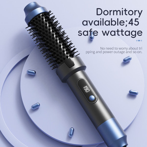 แปรงม้วนผมด้วยความร้อน38มม. แปรงหวีผมทรงกลมให้ความร้อนเพิ่มวอลลุ่มให้ความร้อนทำจากเซรามิกหวีม้วนผมสีแดงอ่อนสำหรับเดินทาง - Product Image 4