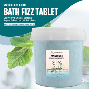Comprimés effervescents à base de plantes personnalisés en gros pour la manucure et la pédicure, apaisants pour la peau, pour le spa des pieds, eucalyptus menthe - Product Image 3