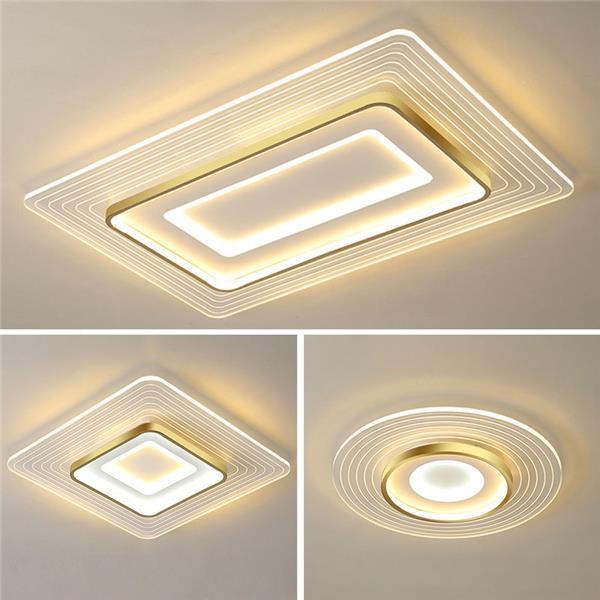 Modern LED Ceiling Light, Nordic Minimalist Square Living Room & Bedroom Lamp, Dimmable Decorative Lighting.