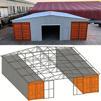 Kit de toiture pour conteneur maritime de 40 pieds, préfabriqué, étanche, pour abri, entrepôt et tentes de stockage