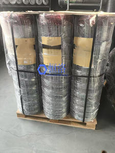 גדר חווה מגולוונת 1.2 מטר על 50 מטר, גדר בקר עם קו אזהרה אדום בחלק העליון, מתאים לחזירים, עיזים, לחצר, לגינה, לשדה, להרים וליער - Product Image 5