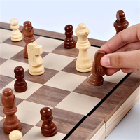 Ensemble d'échecs de voyage en bois en gros 2-en-1 : Échecs et dames magnétiques pliables pour adultes et enfants