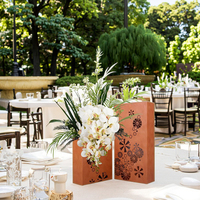 Recommandations chaudes moderne Orange Rectangle fer nordique jardin métal Vases Art décor mariage fleurs maison objets décoratifs