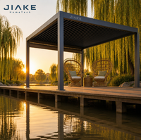 Jiake 6063-T5 Aluminium-Pergola mit Motorisiertem Lamellendach für Garten, Terrasse, Pavillon und Außenbereich am Flussufer