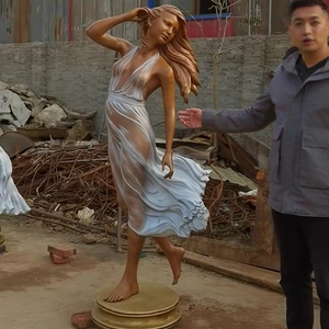 실물 크기 청동 누드 섹시한 소녀 동상 청동 구리 주조 야외 동상 우아한 알몸 여성 레이디 소녀 동상 - Product Image 2