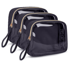 Clear Travel Makeup <b>Bag</b> with <b>Zipper</b> Closure Large-Capacity Waterproof Material Stylish for Women's Toiletry Cosmetic <b>Storage</b> - Product Image 3