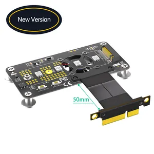 3 in 1 콤보 M.2( NGFF) NVME M 키 SSD-PCI- E 4X 연장 케이블 (냉각 팬 및 자동 변색 LED 포함)