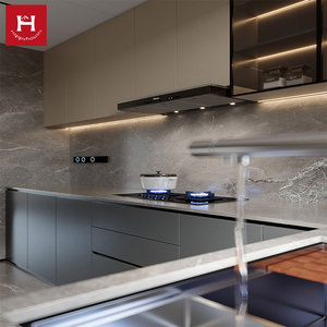 HAPPY HOUSES - Gabinetes de Cocina Modernos de Alta Gama <span class=keywords><strong>en</strong></span> Madera Maciza con <span class=keywords><strong>Isla</strong></span> y Patrón de Mármol para Cocinas de Lujo <span class=keywords><strong>en</strong></span> <span class=keywords><strong>Casas</strong></span> y Villas <span class=keywords><strong>en</strong></span> EE. UU./Europa - Product Image 2