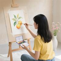 Ensemble de peinture à l'aquarelle solide de qualité supérieure, série Gem, qualité artiste, mini format portable