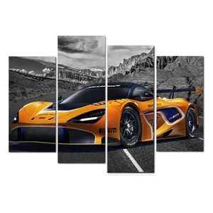 Póster de coche de carreras de velocidad personalizado, lienzo de coche deportivo de 5 piezas, pintura de Arte de pared, obra de arte impresa moderna para niño, sala de estar, decoración del hogar