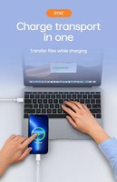 Câble de charge rapide USB-C 60W Power Delivery 1M en cuivre pur tressé pour téléphone portable, tablette et ordinateur portable