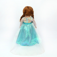 Échantillon Gratuit - Robe de Princesse Elsa de La Reine des Neiges pour Poupée de 18 Pouces, Bleue, Certifiée ASTM, Taille Personnalisable, en Polyester