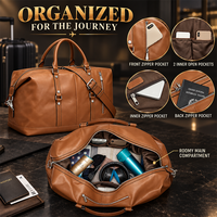 Sac de voyage en cuir synthétique personnalisé OEM avec plusieurs poches et sangle amovible pour les voyages d'affaires de week-end