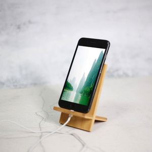 Creative Modern Bamboo Phone Charging Stand for Home Office & Apartment Use - Product Image 1