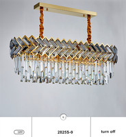 Long À Manger Lumière En Cristal Moderne Cuisine Led Plafonniers Lustres