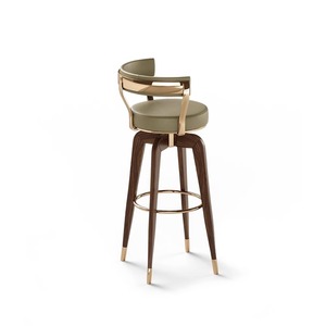 Taburete Alto Moderno <span class=keywords><strong>de</strong></span> <span class=keywords><strong>Madera</strong></span> Maciza con Respaldo Ligero para Comedor, Hogar, Bar, Restaurante, Uso Comercial - Product Image 5