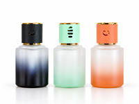 Bouteille diffuseur de parfum pour voiture en verre dépoli dégradé de 120 ml avec bouchon souriant, vide, pour emballage d'arômes domestiques