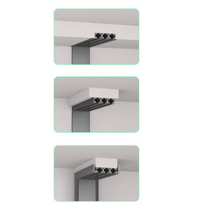 Cửa trượt khung thép siêu mỏng, ray treo trên, dùng làm vách ngăn phòng khách, nội thất nhập khẩu - Product Image 2