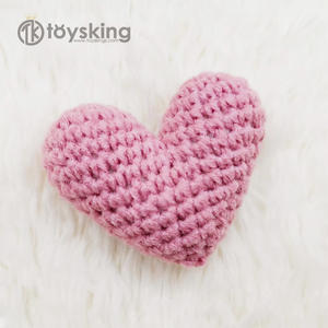 So niedlich weich gefüllte Herz Spielzeug häkeln von Hand, kann für Schlüssel bund Dekoration verwendet werden - Product Image 4