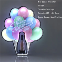 Présentoir de bouteille LED personnalisé rechargeable avec logo Joyeux Anniversaire pour service VIP en boîte de nuit, affichage de logo personnalisé