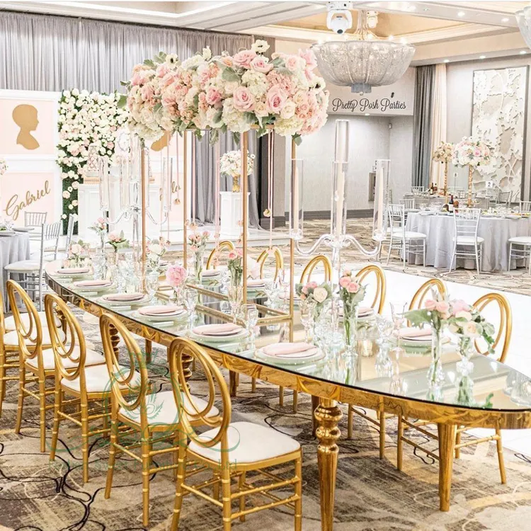 Luxus Spiegel Glas Hotel Dining Event Party Tisch