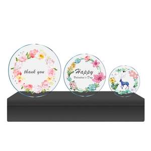 Ensemble de 2 pièces de feuille de plexiglas transparent de 6 pouces de diamètre 1/4 rond en acrylique disque à gâteau feuille acrylique pour dessus de table ou toile de fond - Product Image 5