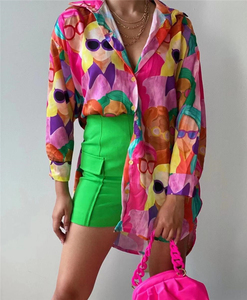Novedad de otoño 2023, blusas para mujer, camisas estampadas a la moda, blusas holgadas para mujer, camiseta de manga larga de último diseño - Product Image 3