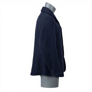 Factory Manufacturing <b>Woolen</b> Fabric Dark Blue High Quality Handmade Embroidery Sack Coats for Men's - Product Image 4