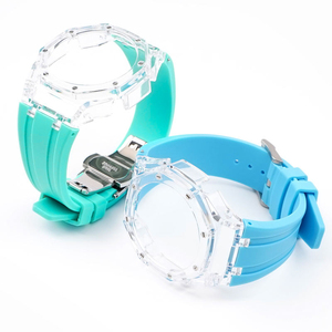 Bracelet de montre en caoutchouc de remplacement tendance pour Casio <span class=keywords><strong>GA</strong></span>-<span class=keywords><strong>2100</strong></span>, avec boucle déployante - Product Image 6