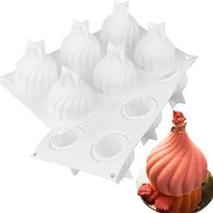 6 Cavity Onion Shaped Mousse Mold Whirlwind Ice Cream Cake Baking Chocolate Mold Commercial Use - Product Image 1