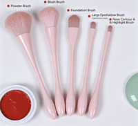 Ensemble de pinceaux de maquillage pour le visage avec logo personnalisé, 10 pièces, fibres synthétiques, manche en plastique, blush angulaire