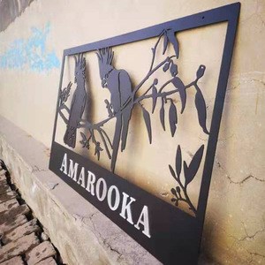 Décoration murale en métal encadrée, motif cockatoos sur branches, panneau Amarooka, décoration de jardin extérieur - Product Image 4