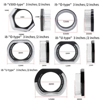 Anneaux halo LED elliptiques RGB 5D de 2,5 pouces, 3 pouces, 5 pouces, caches IP67 étanches DC12-24V pour phare de voiture, 2 pièces/ensemble