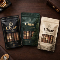 Sacs d'emballage personnalisés imprimés, scellés sur 3 côtés, pochettes en plastique anti-humidité avec logo personnalisé pour l'emballage des cigares