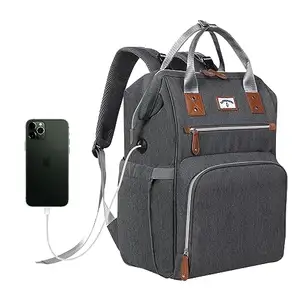 حقيبة حفاضات الأم لحفاضات السفر من Haoen مع جيب مصاصة مع USB