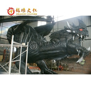 Fabricant de dinosaures Zigong personnages animatroniques attrayants <span class=keywords><strong>dinosaure</strong></span> Dragon noir grandeur nature à vendre - Product Image 6