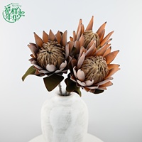 Décoration Maison Hôtel Mariage avec Fleur Artificielle Protea Reine 70cm, Tige Unique Floquée, Style Rétro Haut de Gamme, Intérieur Extérieur