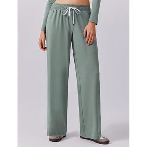 FOXA Women 2 Piece <b>Lounge</b> Set Long Sleeve Cropped Top Wide Leg Pants Breathable Casual Autumn Outfits Matching Tracksuit - Product Image 3