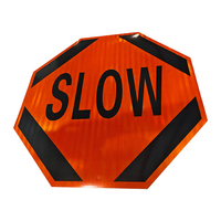Panneau de signalisation routière octogonal réfléchissant haute visibilité Stop/Slow en aluminium prismatique, imprimé UV, tailles personnalisables, avertissement de sécurité routière